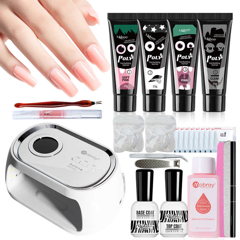 Mobray Private Label Poly Gel Nail Kits with Uv Lamp Wholesale Supply